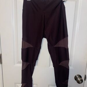 Black Mesh Panel Leggings